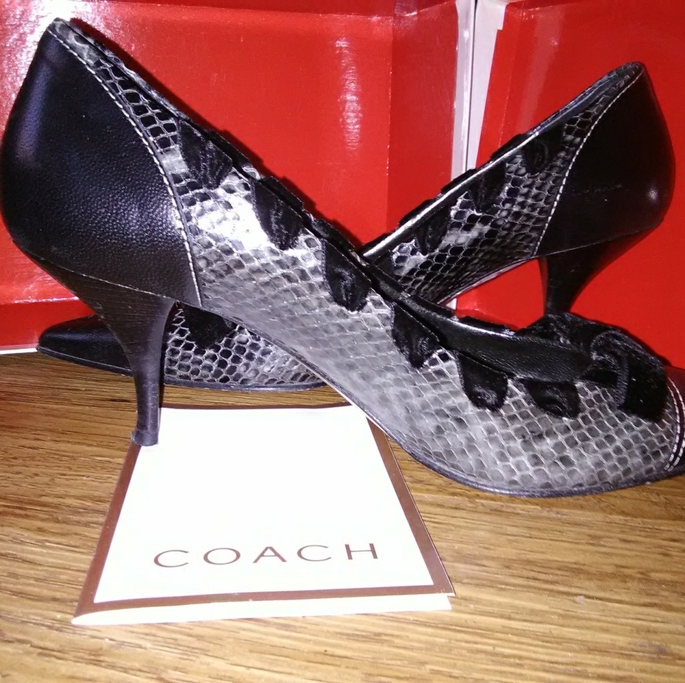 Black Coach pumps.